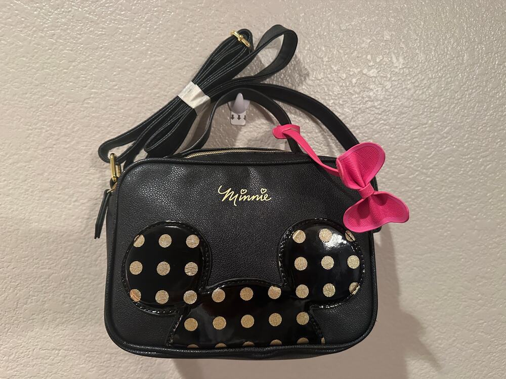 NWOT Dani by Danielle Nicole Disney Minnie Mouse Gold Polka Dot Camera Crossbody